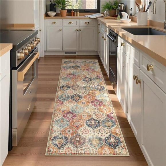 Lahome Moroccan Runner Rug 2x8 Washable Non Slip Hallway Kitchen Carpet - Picture 5 of 7